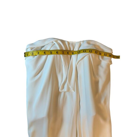 Halston Heritage Strapless Tie Front Gown in Chalk - Size 4 - Picture 5 of 12